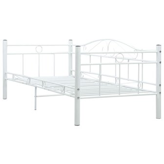 Bedbankframe metaal wit 90x200 cm 3