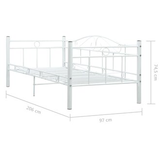 Bedbankframe metaal wit 90x200 cm 6