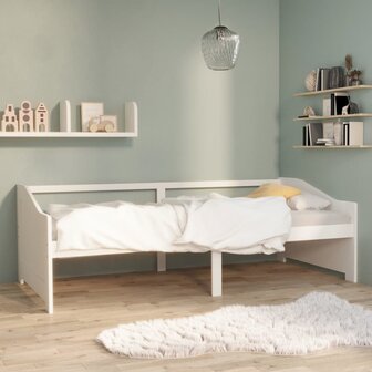 Bedbank 3-zits massief grenenhout 90x200 cm wit 1