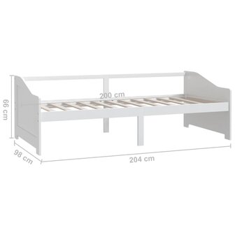 Bedbank 3-zits massief grenenhout 90x200 cm wit 8