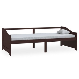 Bedbank 3-zits massief grenenhout donkerbruin 90x200 cm 2