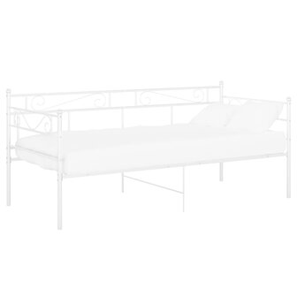 Slaapbankframe metaal wit 90x200 cm 2