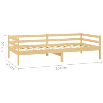 Slaapbank massief grenenhout 90x200 cm 8