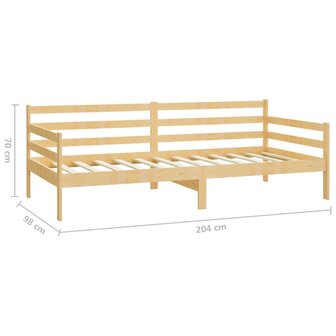 Slaapbank massief grenenhout 90x200 cm 8