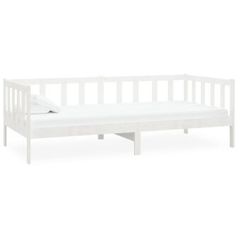Bedbank massief grenenhout wit 90x200 cm 2
