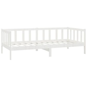 Bedbank massief grenenhout wit 90x200 cm 5
