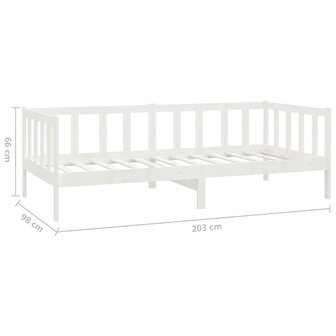 Bedbank massief grenenhout wit 90x200 cm 8