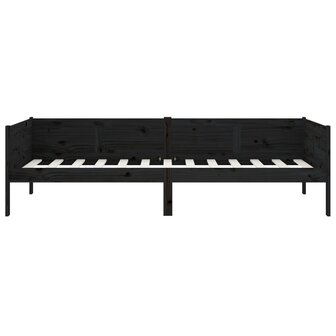 Slaapbank massief grenenhout zwart 90x190 cm 5