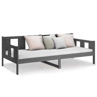 Slaapbank massief grenenhout grijs 80x200 cm 5