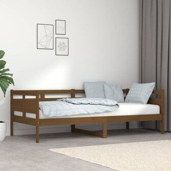 Slaapbank massief grenenhout honingbruin 90x200 cm 1