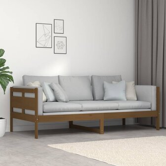 Slaapbank massief grenenhout honingbruin 90x200 cm 9