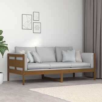 Slaapbank massief grenenhout honingbruin 90x190 cm 9