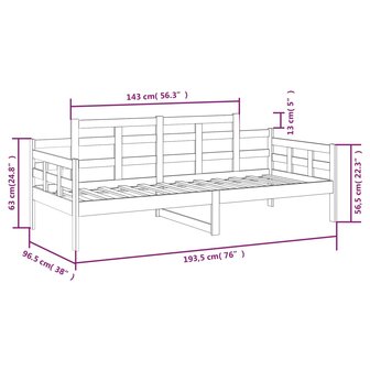Slaapbank massief grenenhout 90x190 cm 9