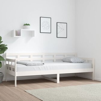 Slaapbank massief grenenhout wit 80x200 cm 1