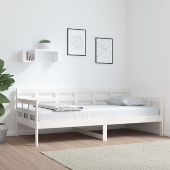 Slaapbank massief grenenhout wit 90x190 cm 1