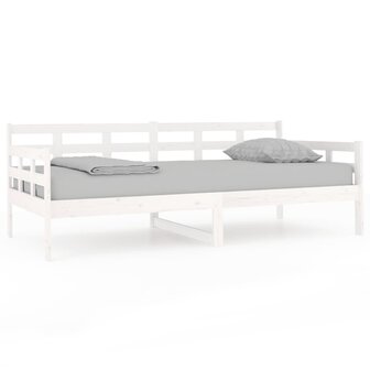 Slaapbank massief grenenhout wit 90x190 cm 2