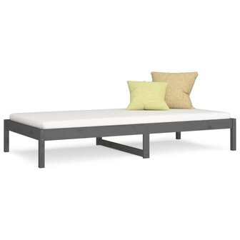Slaapbank 90x190 cm massief grenenhout grijs 2