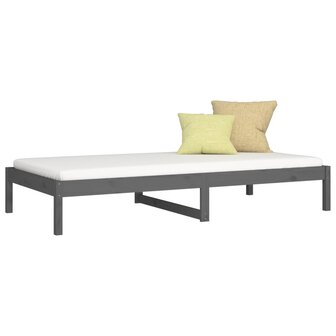 Slaapbank 90x190 cm massief grenenhout grijs 3