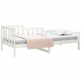 Slaapbank zonder matras 90x190 cm massief grenenhout wit 3