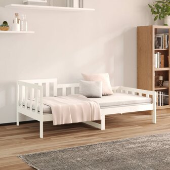 Slaapbank zonder matras 90x190 cm massief grenenhout wit 4