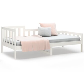 Slaapbank zonder matras 90x190 cm massief grenenhout wit 5