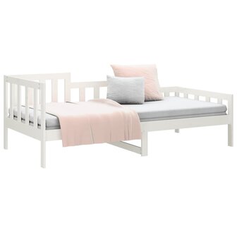 Slaapbank zonder matras 90x190 cm massief grenenhout wit 6