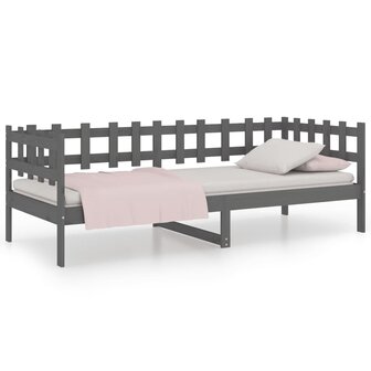 Slaapbank 80x200 cm massief grenenhout grijs 2