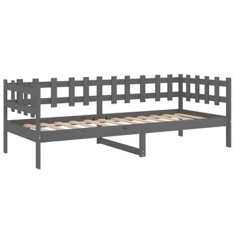 Slaapbank 90x200 cm massief grenenhout grijs 7