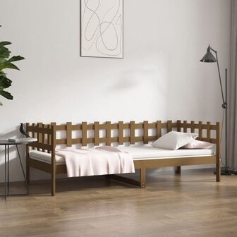 Slaapbank 90x200 cm massief grenenhout honingbruin 1