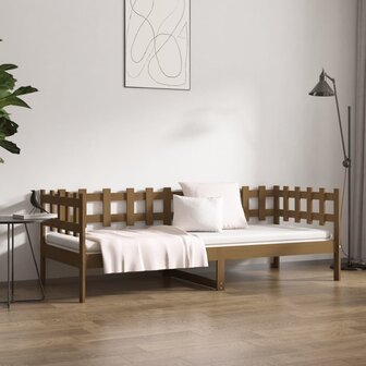Slaapbank 90x200 cm massief grenenhout honingbruin 4