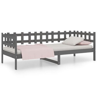 Slaapbank 90x190 cm massief grenenhout grijs 2