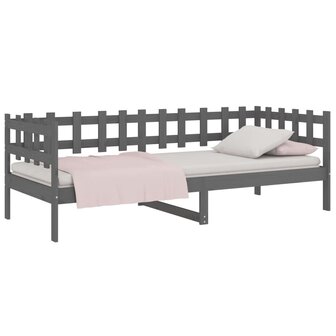 Slaapbank 90x190 cm massief grenenhout grijs 3