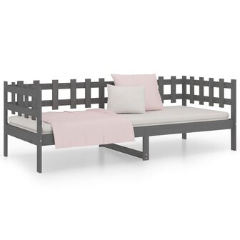 Slaapbank 90x190 cm massief grenenhout grijs 5