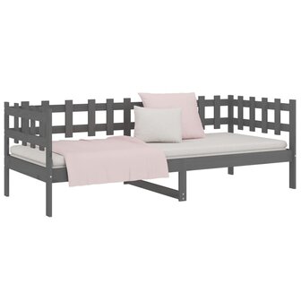 Slaapbank 90x190 cm massief grenenhout grijs 6
