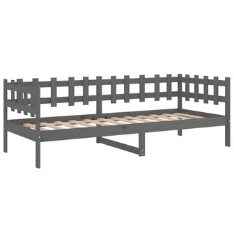Slaapbank 90x190 cm massief grenenhout grijs 7