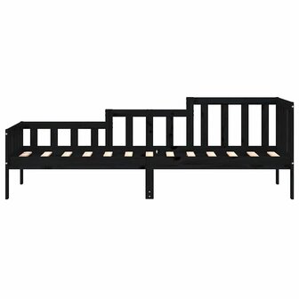 Slaapbank 80x200 cm massief grenenhout zwart 4