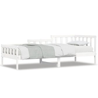 Slaapbank zonder matras 90x200 cm massief grenenhout wit 2