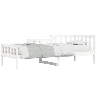 Slaapbank zonder matras 90x200 cm massief grenenhout wit 3