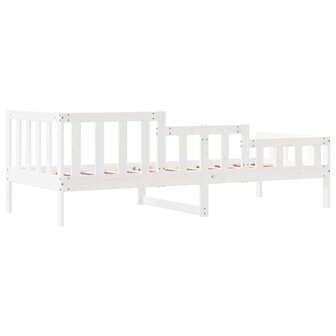 Slaapbank zonder matras 90x200 cm massief grenenhout wit 7