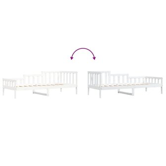 Slaapbank zonder matras 90x200 cm massief grenenhout wit 8