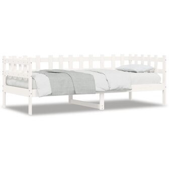 Slaapbank zonder matras 80x200 cm massief grenenhout wit 2