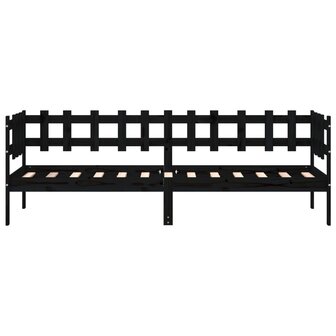 Slaapbank 80x200 cm massief grenenhout zwart 4