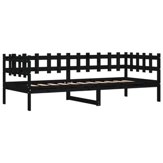 Slaapbank 80x200 cm massief grenenhout zwart 5