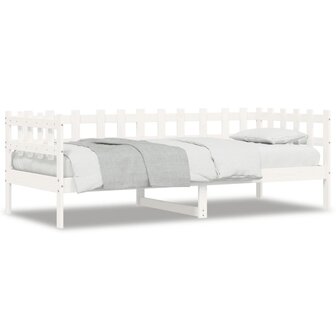 Slaapbank zonder matras 90x200 cm massief grenenhout wit 2