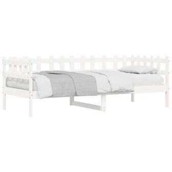 Slaapbank zonder matras 90x200 cm massief grenenhout wit 3