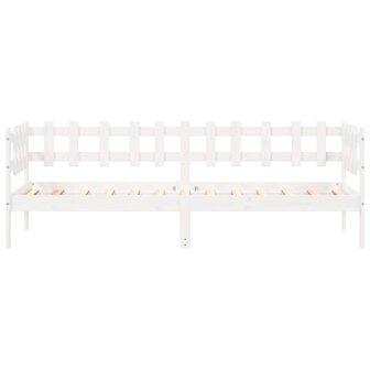 Slaapbank zonder matras 90x200 cm massief grenenhout wit 4