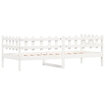 Slaapbank zonder matras 90x200 cm massief grenenhout wit 7