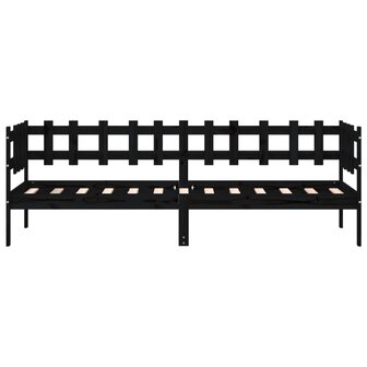 Slaapbank 90x200 cm massief grenenhout zwart 4