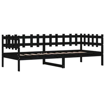 Slaapbank 90x200 cm massief grenenhout zwart 5