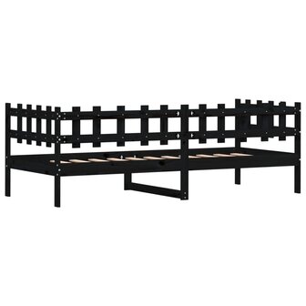 Slaapbank 90x200 cm massief grenenhout zwart 7
